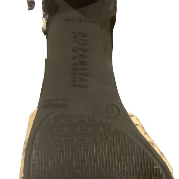 Hispanitas Preston Snakeskin Leather T-Strap Block Heel Sandals Size 41 Like New - Picture 7 of 12